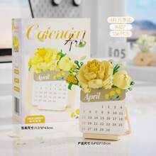 Mini Calendar Book Building Blocks Micro Blocks Educational Toy For Kids,Plastic Flowers Building Blocks Bricks Game Children's Toys,Desktop Ornament,New Year Decoration Items,Birthday Gifts/Christmas Gifts/New Year Gifts - 彩色 - 查看 19