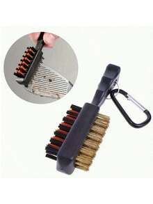 1 pieza Cepillo de limpieza premium para palos de golf, con cerdas de metal de doble cara - Accesorio esencial para mejorar el rendimiento, incluye mosquetón - Multicolor - Ver 1