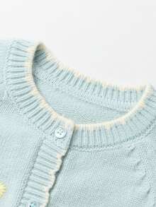 mini bala Áo len cardigan tay dài xinh xắn cho bé gái 2025 mềm mại ấm áp - hồng xanh - Xem 6