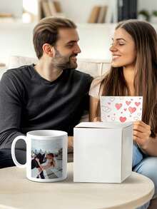 Personalizowany ceramiczny kubek do kawy o pojemności 11 uncji, personalizowany Twoimi zdjęciami, tekstem i logotypami, świąteczny kubek pamiątkowy, wysokiej jakości kubek wielokrotnego użytku, idealny do biura, domu, na Dzień Ojca, prezent na Walentynki, na urodziny, zaręczyny, śluby, ukończenia szkół (jedno-/dwustronny), najlepszy na Boże Narodzenie - Wielobarwność - Zobacz 6