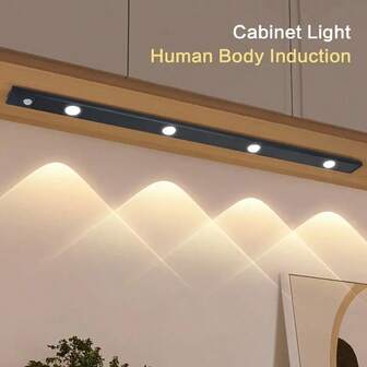 Luz con sensor de movimiento LED con regulación continua, 3 modos de color (blanco/cálido/neutro) - Recargable por USB para encimeras de cocina, armarios, pasillos y talla grande - Diseño moderno y elegante, instalación magnética, larga duración de la batería, iluminación de armarios | Iluminación ambiental | Lámpara ligera