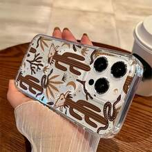 Desert Cactus Skull Snake Pattern Phone Case Compatible With Samsung Magnetic Phone Cases  17  16 Pro Max  15 Pro Max  13 And  12 Made Of TPU Material Providing Shock And Drop Protection A Great Gift For Family Friends Loved Ones Boyfriends/Girlfriends And For Christmas - 無色 - 查看 4