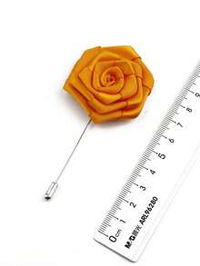 ZLQ&GOU 3pcs Orange Satin Men's Necktie Set, Includes Necktie, Handkerchief, Lapel Flower, 2.4" Width Tie Suitable For Casual Occasions - Orange - View 6