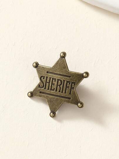 Vintage Metal Star Sheriff Badge, Western Cowboy Badge Gift Party Supplies, Western Style Costume Role Play Accessory