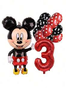 12pcs  Themed 3D Aluminum Foil Balloons, Birthday Party Home Decoration Latex Balloon Set - Multicolor - View 19