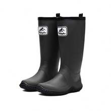 1双男士柔软可折叠便携高筒雨靴，PVC防水材质，适合户外通勤和雨季穿着