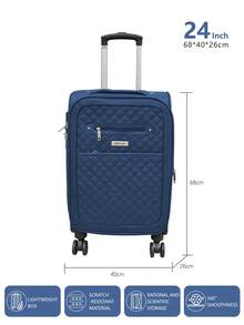 Fabric Luggage, Trolleys, Carry-On Luggage, Checked Luggage, Storage. Say Goodbye To Luggage Scratches | Multifunctional Three-Piece Luggage Set | Super Scratch-Resistant, Ultra-Durable, With Universal Wheels For Easy Mobility | Quickly Converts To A Suitcase | Perfect For All Trips - Combining Strength And Practicality - Blue - View 2