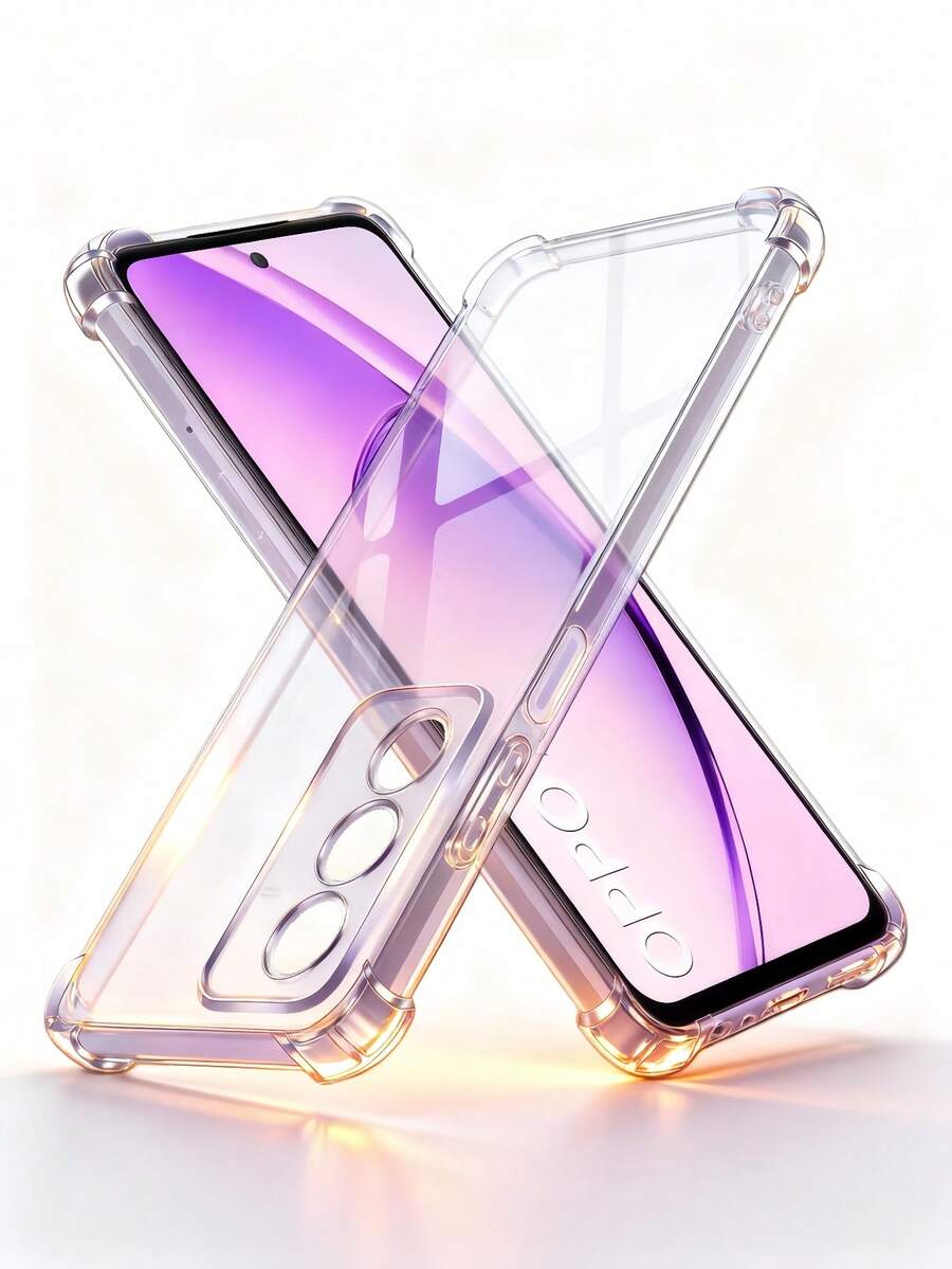 Ốp lưng điện thoại chống sốc và chống rơi bốn góc, phù hợp với OPPO F11 PRO/Reno13 F/A5 Pro/Reno14 F/OPPO K10/F19/F21 PRO/A38/A18/A40/A57/A57s/A58/A60/Oppo A5x/Reno7/Reno8/Reno10/Reno11 F/Reno13 5G/Reno12 FS 5G và các mẫu điện thoại khác - Transparent - Shock-resistant - Xem 1