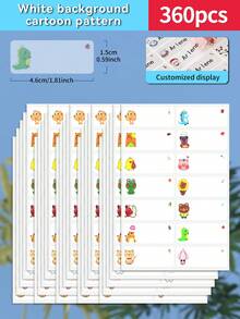 Customized 30/60/120/240/360/480pcs Transparent Waterproof Name Labels - White/Clear/Holographic/Rainbow Customized Stickers, Various Sizes Of Labels, Customizable Text,Office Decor