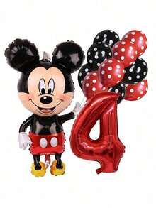 12pcs  Themed 3D Aluminum Foil Balloons, Birthday Party Home Decoration Latex Balloon Set - Multicolor - View 17