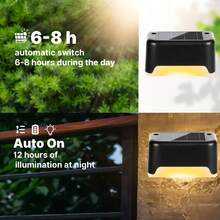 LOVEWE Solar Outdoor Step Lights (16-Pack) - Warm Light, Black Housing & Milky Shade | Holiday Stairway Lighting Decor Gift - Black - View 3