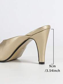 Nuevos zapatos de moda para mujer con patrón de rombos, estilo retro de cuero sintético con remaches, para uso en exteriores en verano - Dorado - Ver 9