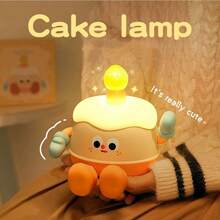 Cute, Cake-Shaped Night Light Made Of Soft Silicone With Warm Light – Ideal As A Night Light For Children's Birthdays. - Multicolor - View 2