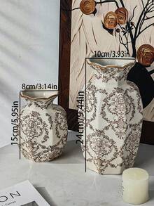 Cabin Kangaroo 1个全新蓝白瓷花瓶，中式风格装饰，客厅花瓶，玄关装饰，复古牡丹插花 - 彩色 - 查看 3