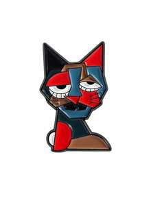 1pc Abstract Floral Brooch Set, Metal Enamel Pins, Personalized Fashion Accessory - Multicolor - View 7