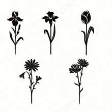 5件套复古锈蚀金属花卉花园插牌 - 户外、庭院和草坪装饰铁艺