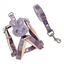 Correa Pechera Tela Ajustable Diseño Conejo Mascota Pequeñas - Lila Púrpura - Ver 2