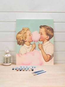 Marshmallow DIY Digital Painting: Ignite Creative Life, Depict A Colorful World. DIY Digital Painting, Start Your Art Journey. It Is The Perfect Blend Of Creativity And Fun, An Excellent Choice For Interaction, Couples Sharing, And Personal Relaxation. High-Quality Canvas, Fine Texture, Carrying Your Artistic Dreams. Paints, Vibrant And Long-Lasting Colors, And Odorless, And Reliable. - Baby Pink - View 2