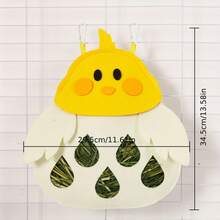 1个兔子干草喂食器袋，悬挂式干草喂食器袋，兔子干草喂食器，可爱设计，耐用，防水，易于清洁，方便开合，防溢防磨损，3种颜色可选