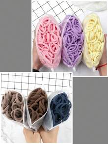 高弹力布发圈，无缝设计，不伤发，糖果色/暗黑色多种颜色可选，袋装，通用发饰，包包发带批发，高弹力发带毛巾环简约款。