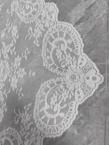 125cm*60cm/1pc White Vintage Delicate Romantic Elegant Floral Triangle Veil, Bridal Church Wedding Headpiece, Elegant Niche Clothing Accessory, Shawl, Skirt Hem, Home Decor Lace Trim