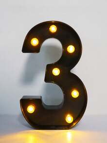 1pc 21.8cm/8.58in Holiday Party Lighting Decor, Christmas Decoration Light, Outdoor LED Light, Digit 0-9, Letter A-Z, Christmas Decoration Digit Light, Holiday Accessories, Wedding Birthday Party Supplies, Room Scene Decor - Black - View 17
