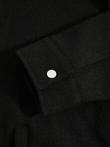 Herren Jacke in Große Größen mit Umlegekragen und durchgehendem Reißverschluss, dicke Oberbekleidung, Streetwear, vielseitig für verschiedene Anlässe - Schwarz - Übersicht 5