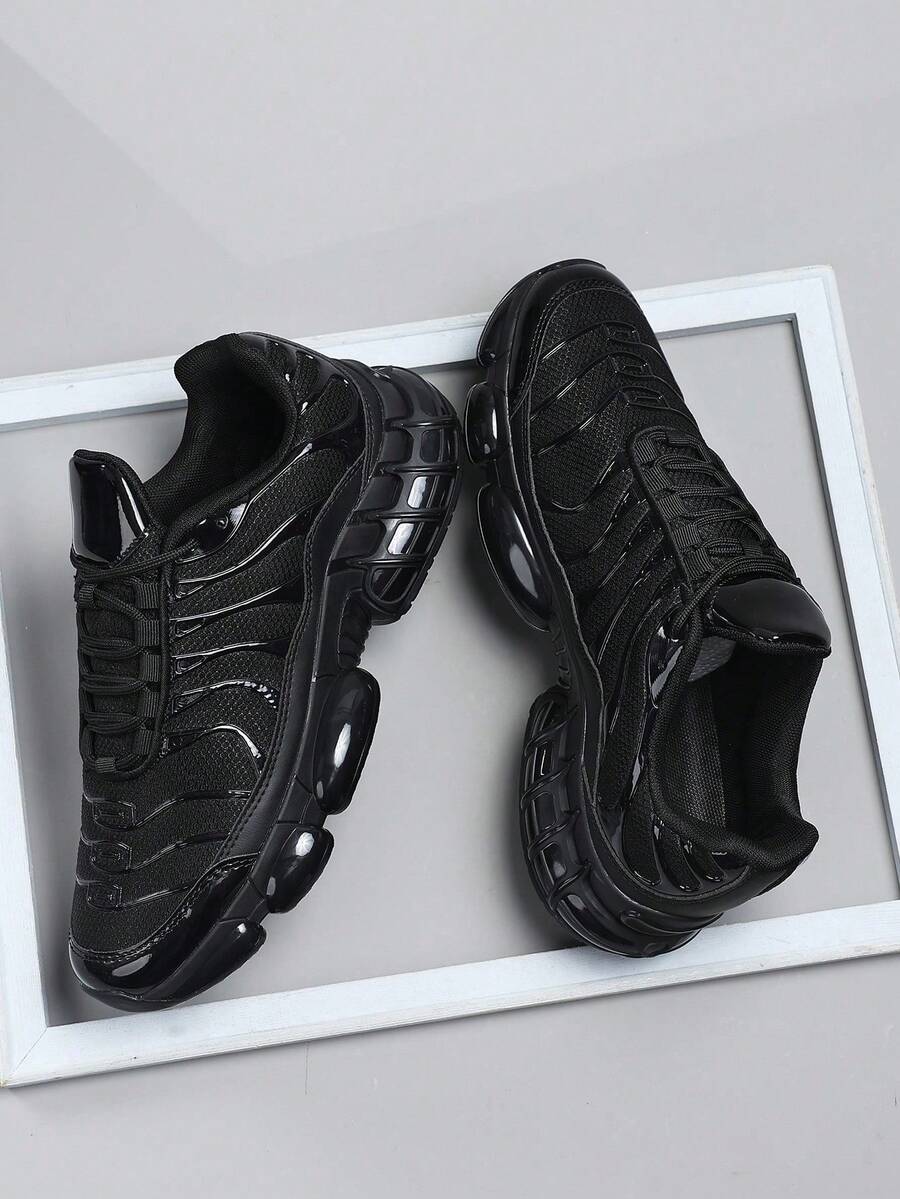 Low Top Men's Sports Shoes Sneakers Men Casual Running Shoes Jogging Shoes Male Walking Shoes Daily Fashionable Footwear Tennis Streetwear - Black - View 1