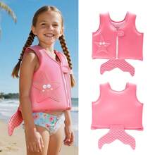 POOST Chaleco salvavidas infantil es adecuado para niños y niñas de entre 1 y 9 años, 1 pieza Chaleco de natación para niños con un peso de 10 a 27kg. Es un elemento de flotación ideal para nadar y se puede usar en playas, piscinas y otros lugares similares - Rosa - Ver 1