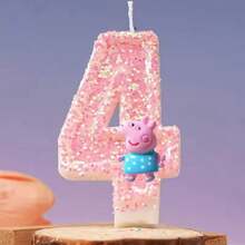 3D卡通人物蜡烛，1-7数字蜡烛，动漫蛋糕装饰，派对蛋糕装饰，生日礼物 - 彩色 - 查看 8