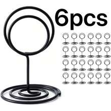 Set Of 2, 4, Or 6 Table Number Holders, Seat Card Holders, Metal Wire Photo Clips, Small Table Card Holders, Photo Clips For Centerpiece Decoration, Suitable For Weddings, Banquets, Parties, And Birthdays - Black - View 8