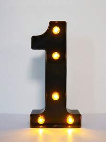 1pc 21.8cm/8.58in Holiday Party Lighting Decor, Christmas Decoration Light, Outdoor LED Light, Digit 0-9, Letter A-Z, Christmas Decoration Digit Light, Holiday Accessories, Wedding Birthday Party Supplies, Room Scene Decor - Black - View 39