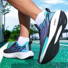 Giày thể thao nam mới năm 2026, thoáng khí, thích hợp cho đi bộ đường dài, giày tennis êm ái với đế dày mềm mại (được vẽ tay với bề mặt không đều). - Trăng đen tím - Xem 4