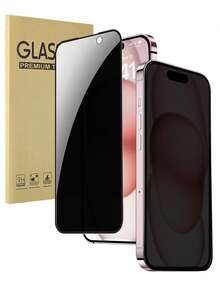 2 piezas Película protectora de vidrio templado de pantalla completa con borde negro para protección de privacidad compatible con Apple 17 16 Pro Max 15Promax 15Pro 14Promax 13 12 11, película protectora de teléfono móvil de pantalla completa con serigrafía anti-espionaje