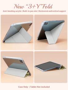 A New Y-Fold Acrylic Transparent Tablet Case With Stylus Slot, Featuring A Customisable Front Cover Image. Compatible With IPad 5/6 & Pro 9.7-Inch, 7/8/9 10.2-Inch & 10th/11th (A16) | Full Edge Protection Case, Galaxy Tab S7/S8, A9 And Similar Devices. Magnetic Cover Enables Smart Sleep/Wake Functionality.