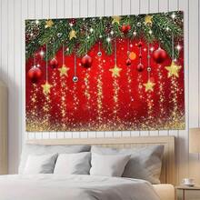 1 szt. dużego, wzorzystego, świątecznego gobelinu, duży, dekoracyjny materiał do powieszenia, dekoracja domu, świąteczny prezent na imprezę, tło do transmisji na żywo, do salonu hotelowego z torbą montażową