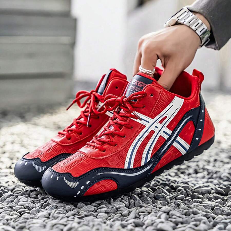 2025 New Men's Casual Retro Soft Bottom Anti-Slip Breathable Thick Sole Running Versatile Shoes, Order 1 Size Up For Narrow/Wide Feet, Red Casual Sneakers - Red - View 1