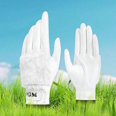 Winter Golf Gloves For Women - Thermal Lined Thermal Insulated Faux Rabbit Fur Warm Gloves (Pair)