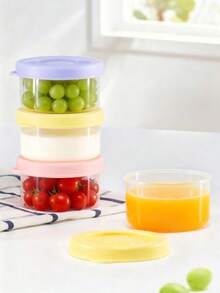 6pcs Leak-Proof PP Material Refill Boxes, Round Food Storage Containers With Lids, Microwave & Dishwasher , Stackable Colorful Covered Containers, Ideal Birthday Gift, Lunch Box - Multicolor - View 4