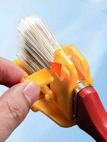 Multifunctional Brush Set For Painting Edges, 1 Battery-Free Manual Painting Tool, Handheld Plastic Brush With Wooden Handle For Walls, Ceilings, Window Frames And Narrow Surfaces - Multicolor - View 5