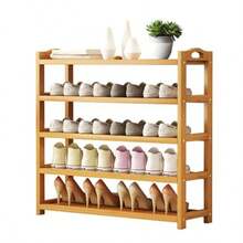 Wooden Shoe Rack Bamboo Shoes Cabinet Free Standing Entryway Shoe Tower Shelf MultiFunction Organizer Shoe Storage Organizer Boots Storage Shelf For Closet Entryway And Hallway - As Pic - View 2