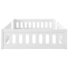 Wooden Platform Bed 140x200 With Railing, White