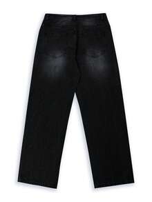 Y2K 男士新款水洗宽松牛仔裤，休闲四季百搭简约牛仔裤