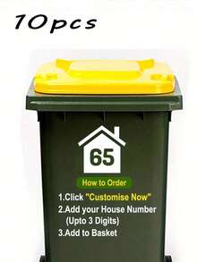 Custom Wheelie Bin Stickers-Personalize Your Trash Can With House Number & Street Name Decals, Horizontal Design For Easy Identification, 10x15cm ,Seal,Adhesive Tidy,High-Quality,Modern Custom,Personalized,Unique Ideal Gifts For Him Her,Boyfriend,Girlfriend,Dad,Mom,Family,Friends For Housewarming Home - Multicolor - View 9