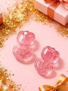 Romantic Acrylic Earrings With Sweet Party Text, Suitable For Valentine's Day - Multicolor - View 6