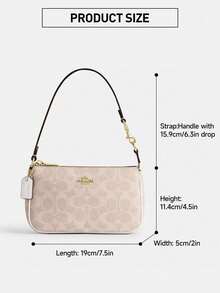 Coach Nolita 19 Shoulder Bags for Women Cute Hobo Tote Handbag Mini Clutch Purse with Zipper Closure - 沙色拼粉紅色 - 查看 7