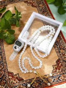 一套99颗6毫米中东阿拉伯祈祷念珠，带电子计数器，适用于（斋月、新年、祈祷、念玫瑰经） - 彩色 - 查看 6