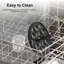 SUPERLEX Rapid Egg Cooker, A 7-Egg Capacity Stainless Steel Electric Steamer, Equipped With A 30-Minute Timing Function. The Set Includes A Measuring Cup And An Egg Piercer. It Will Emit A Beep Reminder When Finished. It Is Suitable For Various Cooking Methods Such As Boiled Eggs, Soft-Boiled Eggs, Scrambled Eggs Or Omelets. It Adopts A Detachable Design, Making Cleaning More Convenient, And Has An Automatic Power-Off Function. - UK Plug(220-240V) - View 11