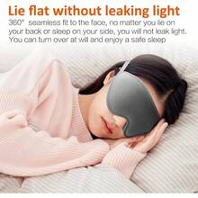 Antifaz para dormir, Mscara 3D para dormir, cubre los los ojos, Bloqueo de luz, Sper suave, Cmoda y ajustable. Para viajes, Trabajo, Siestas gris - Gris - Ver 6
