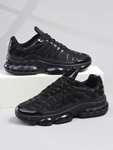 Low Top Men's Sports Shoes Sneakers Men Casual Running Shoes Jogging Shoes Male Walking Shoes Daily Fashionable Footwear Tennis Streetwear - Black - View 3